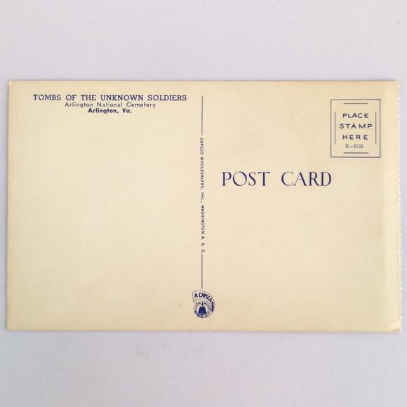 Tomb of the Unknown Soldiers Arlington Virginia National Cemetery 1960s Postcard - Picture 2 of 2